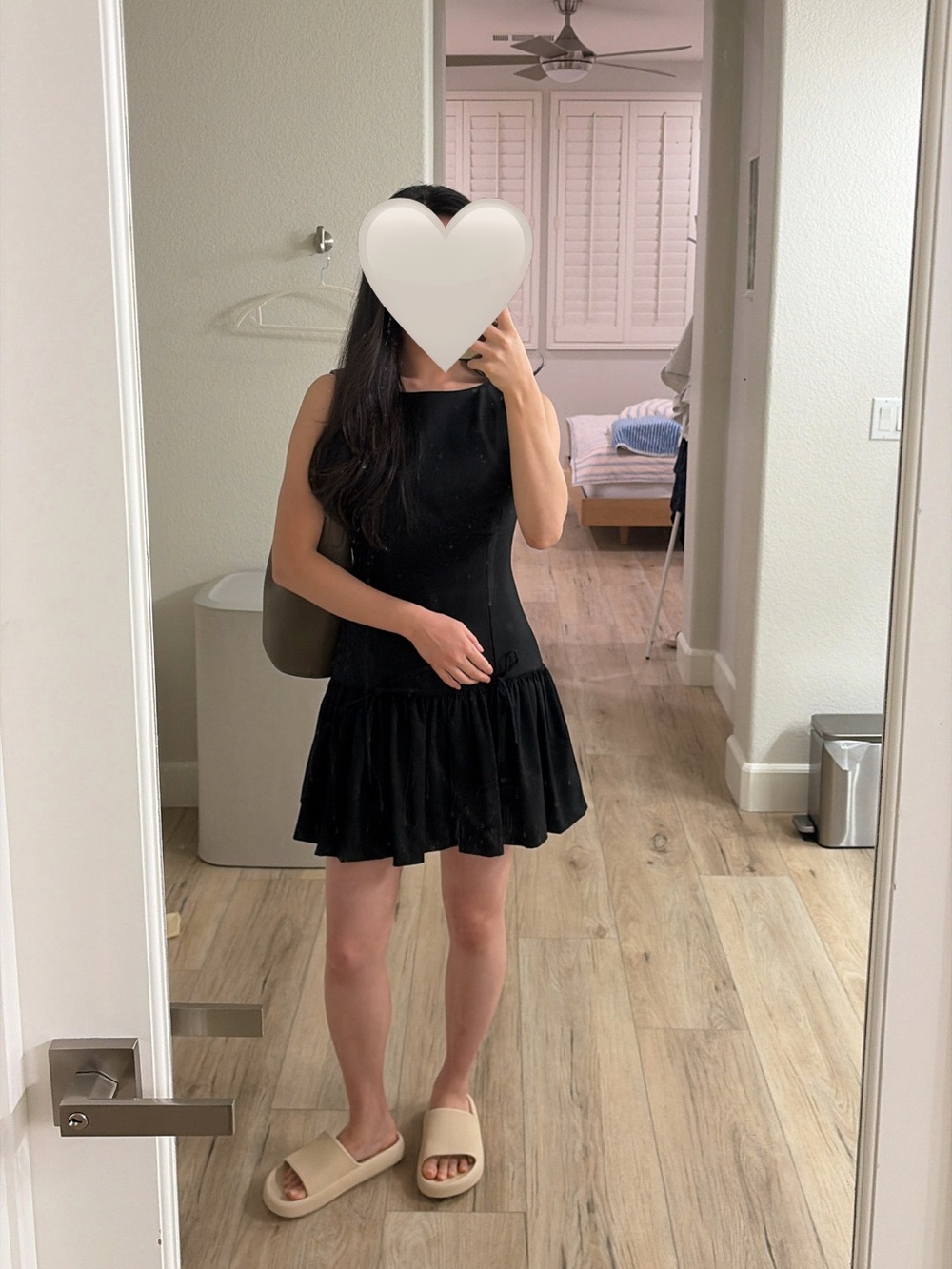 ZARA Black Drop-Waist Ruffle Mini Dress – Size S 🎀
